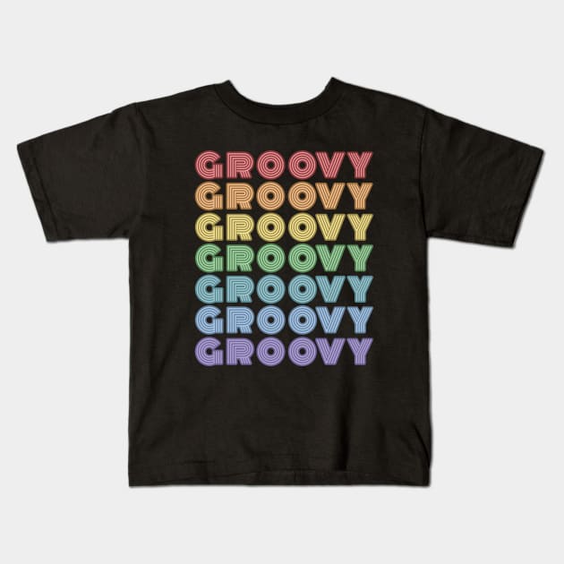 Retro Groovy Hippie Disco Dance Vintage 60s 70s Gift Kids T-Shirt by MintedFresh